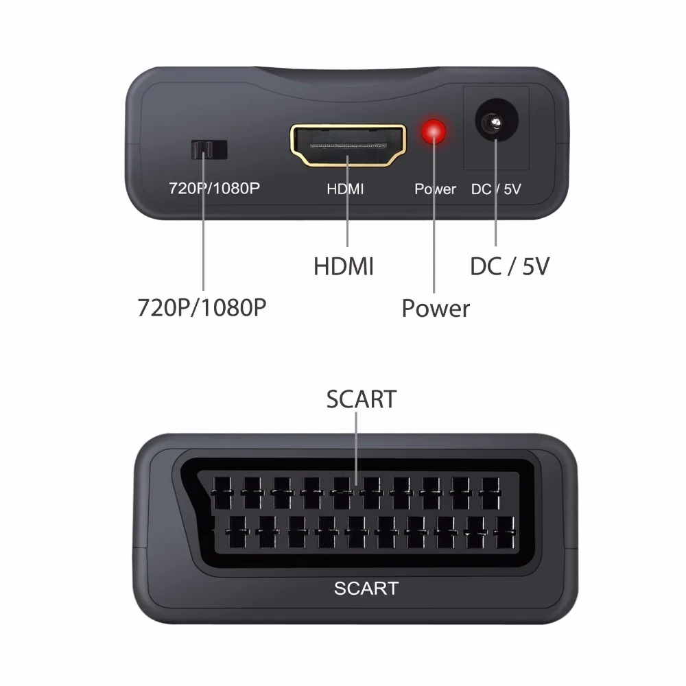 Переходник Prozor для 1080p Scart в HDMI адаптер 720p аудио и видео высококачественный с usb
