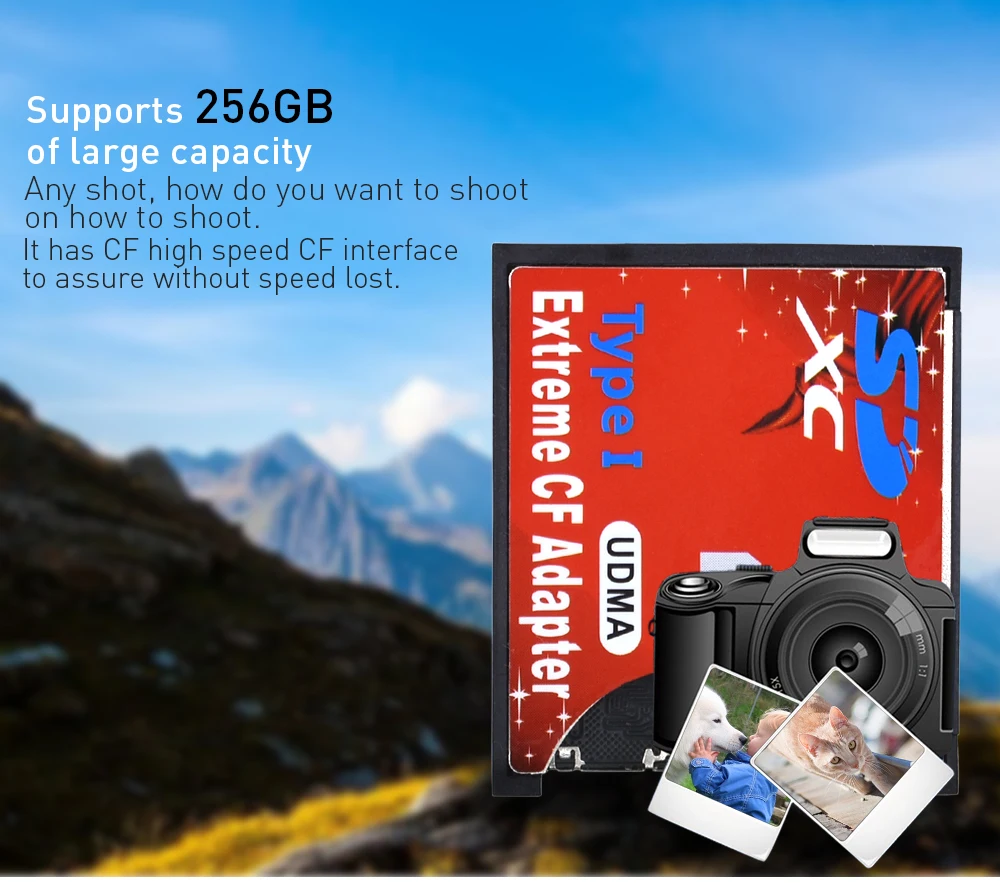 TISHRIC WiFi SD-CF карта адаптер MMC SDHC SDXC для стандартной компактной вспышки типа I карта конвертер UDMA кардридер для камеры