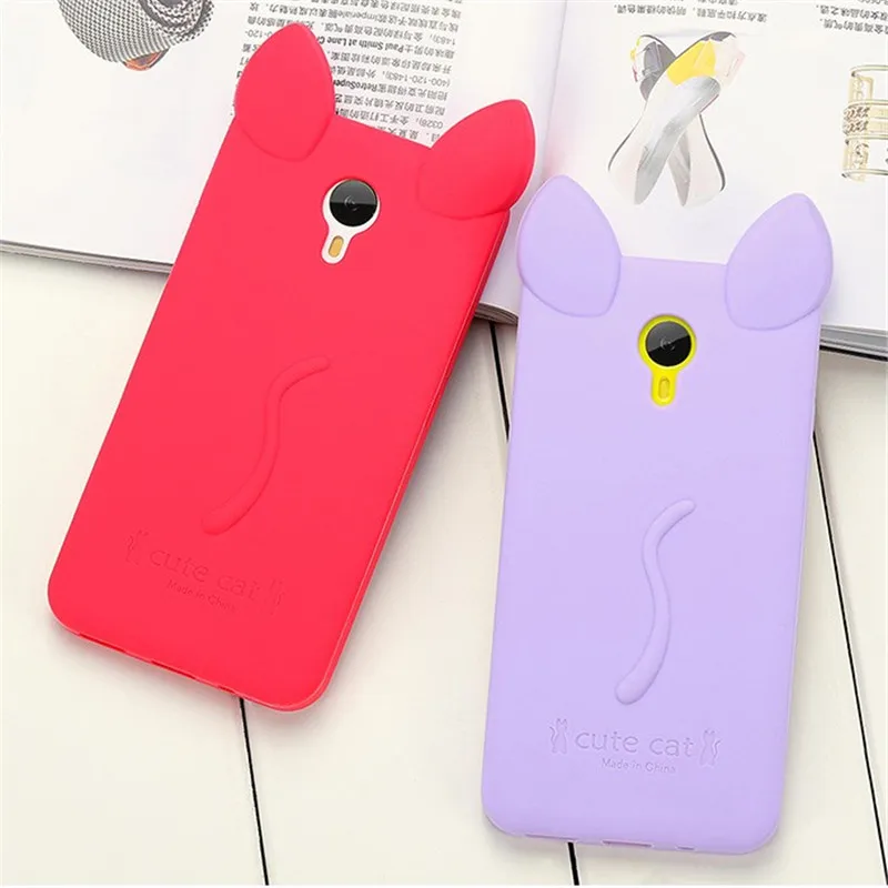 Модный чехол Meizu с мультяшным котом для M2 M3 Note Mini MX4 Pro MX5 Shell 5 6 кошачьи уши