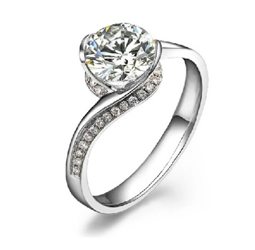 Сертифицированное кольцо с бриллиантом 0 8ct классический дизайн элегантные
