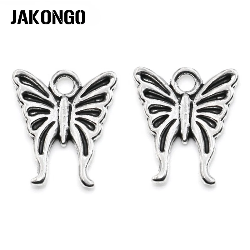 

Подвески-бабочки JAKONGO, посеребренные, из цинкового сплава, для самостоятельного изготовления ювелирных изделий, ручной работы, 16x14 мм, 20 шт.