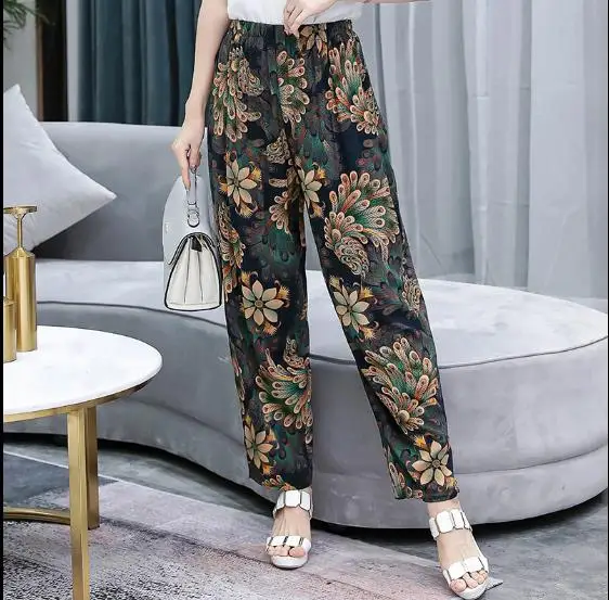 Новые летние женские брюки в винтажном стиле с эластичной резинкой на талии