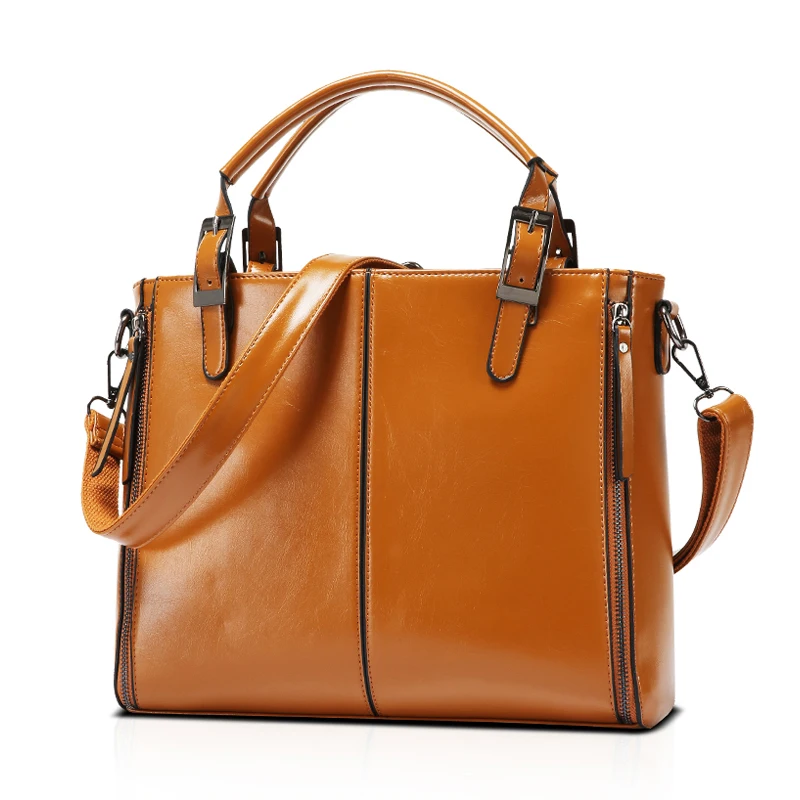 Вощеный кожаная сумка Для женщин Винтаж совместных окне Bolsa feminina высокого класса