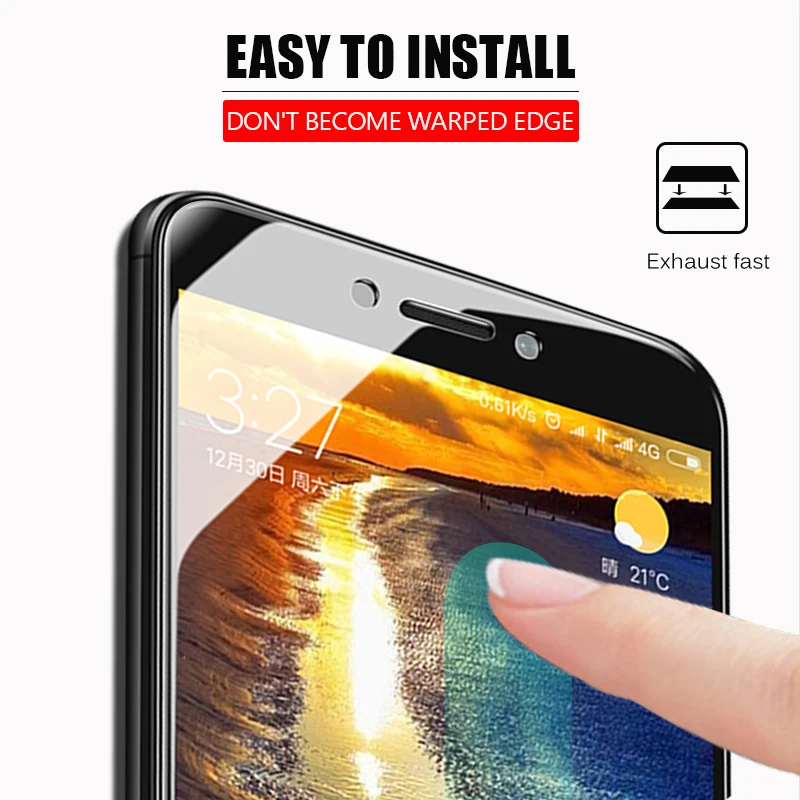 Yikola 5D полное покрытие Экран протектор для Xiaomi Redmi 4X холодной резные закаленное