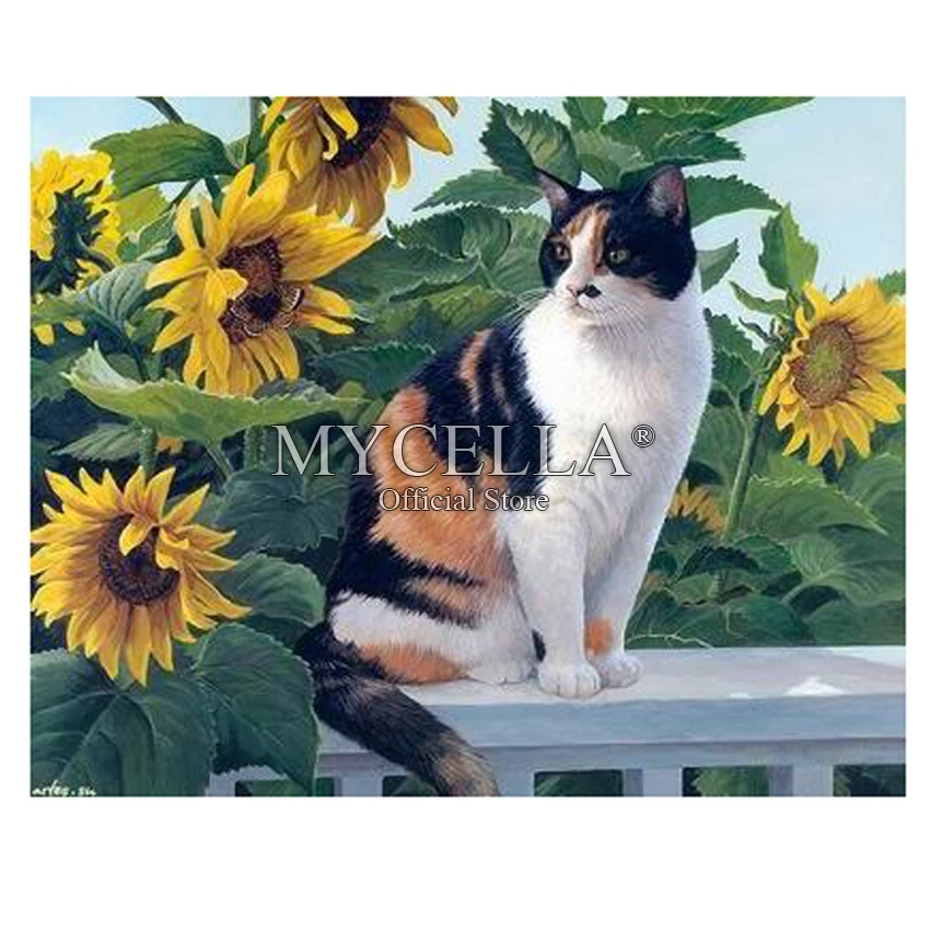 

Cat,Full Round,Diamond Embroidery,sunflower,5D,Diamond Painting,Cross Stitch,Diamond Mosaic,Needlework,Crafts,Christmas,Gift