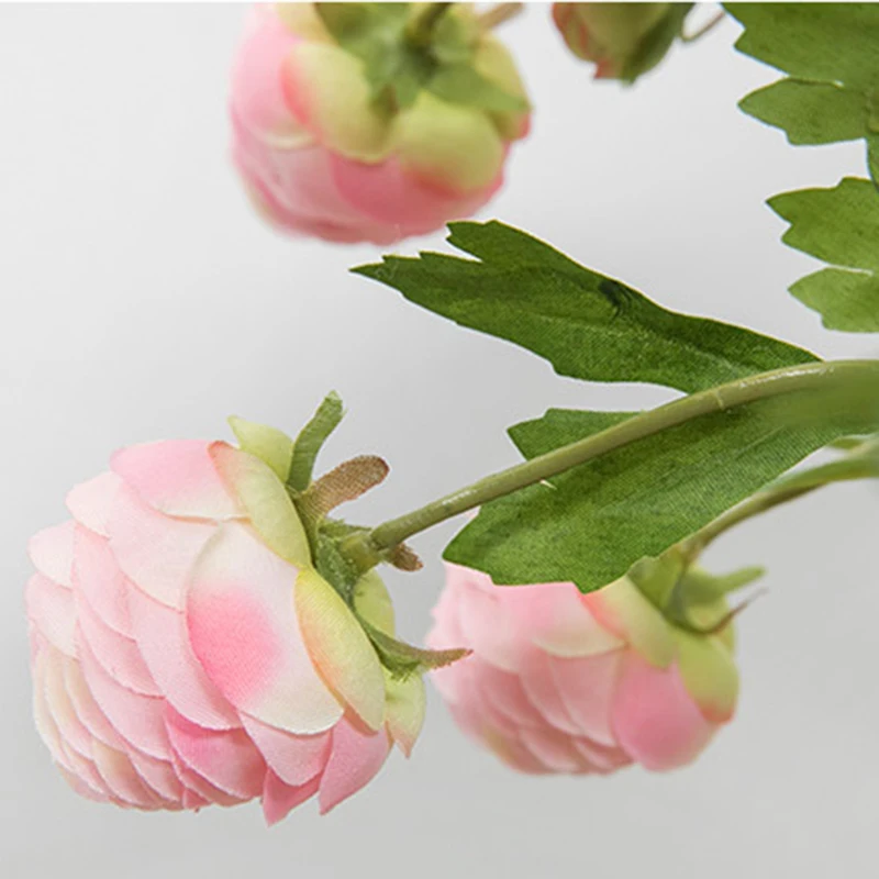 3 головки маленький Лотос Европейский искусственный Шелковый цветок букет