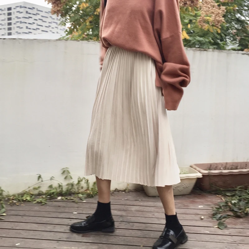 Faldas mujer moda 2019 Весна Осень harajuku школьная длинная юбка элегантная женская с высокой