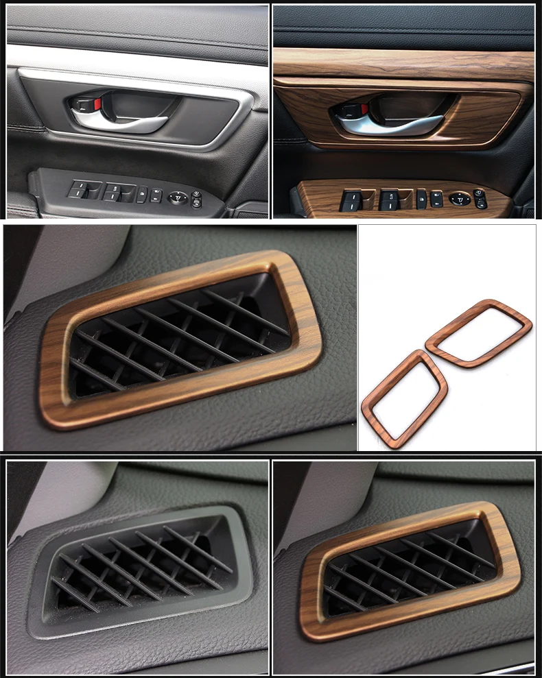 Для Honda CR-V CRV персик под дерево внутренняя отделка покрытие формирующая рамка украшение автомобиля аксессуары для укладки
