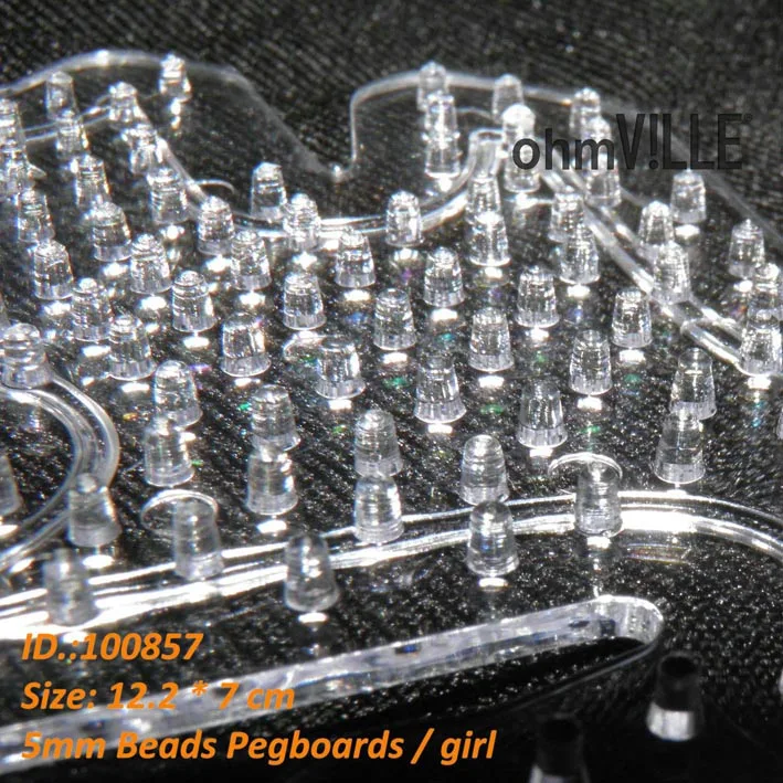 100857 девочка PegBoards для 5 мм Perler бусины Хама плавленые узоры ~ прозрачный Peg доска +
