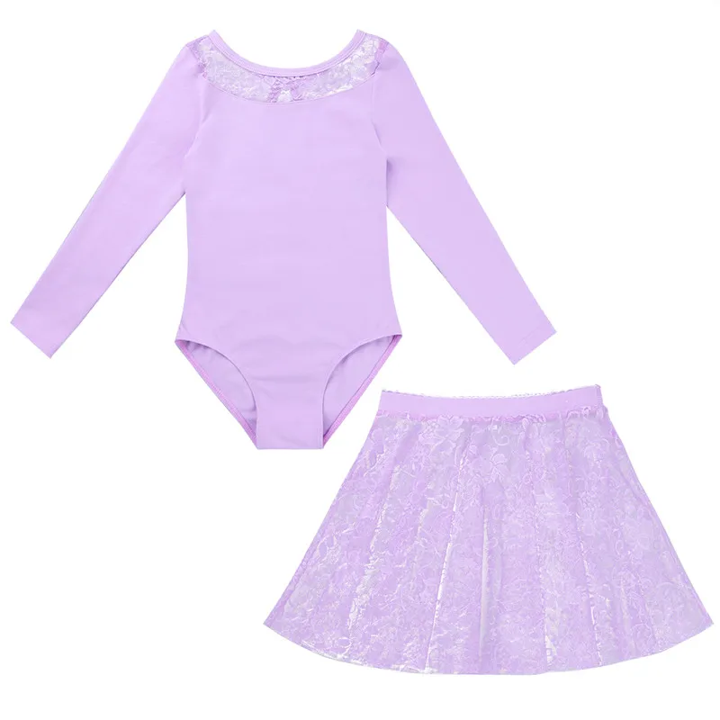 Балетное платье для девочек хлопковая танцевальная одежда с длинными рукавами