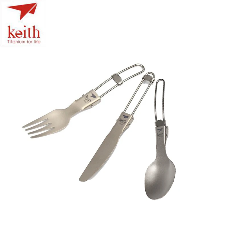 Ультралегкая вилка ложка Keith Titanium Sporks для здоровья и эко ложки Для Путешествий