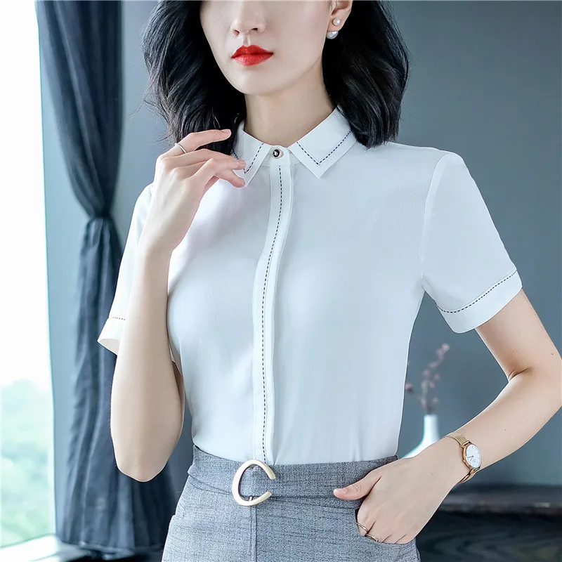 Blusas mujer de moda 2019 с коротким рукавом рубашки женские Лоскутные Женские топы и блузки