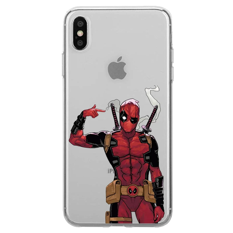 Супер крутой мягкий чехол Marvel Deadpool Super Hero Joker Holding Avengers для iPhone 11 11Pro X 5 5S SE 6 7 8 Plus XS Max