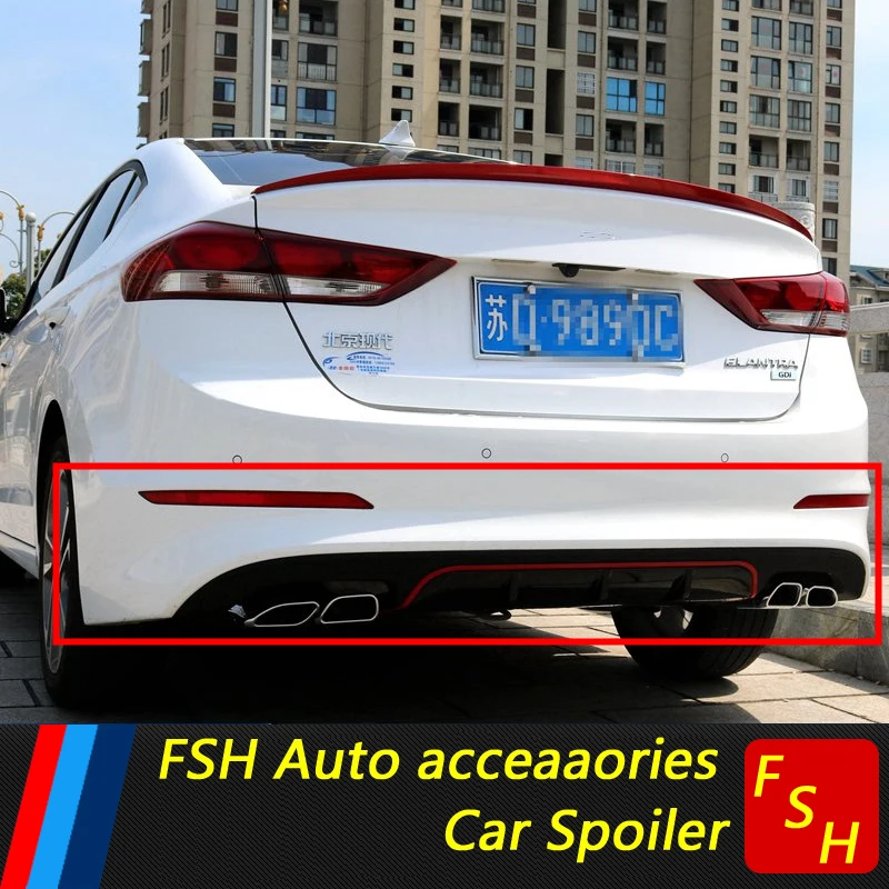 Для Hyundai Elantra задний спойлер PP бампер диффузор защитные бамперы для Комплект