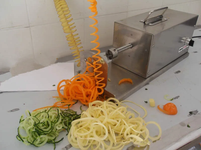 値段 電動スパイラルポテトカッター 304 ステンレス鋼産業ポテトタワークレーン切断機多機能ポテトカッター