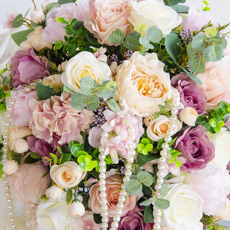 Креативные Свадебные украшения стен искусственный цветок шлейф ряд цветов