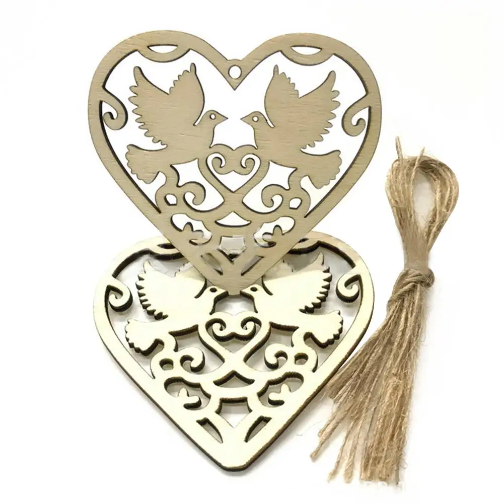 10 шт. ручной работы резные деревянные Свадебные любовь кулон Мир птица ремесло