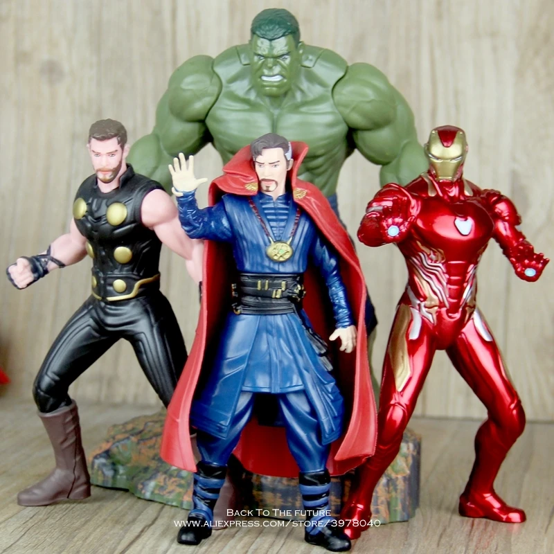 

Disney Marvel Avengers Thor Doctor Strange Hulk Iron Man Action Figure Posture Anime Decoration Collection Figurine Toy model