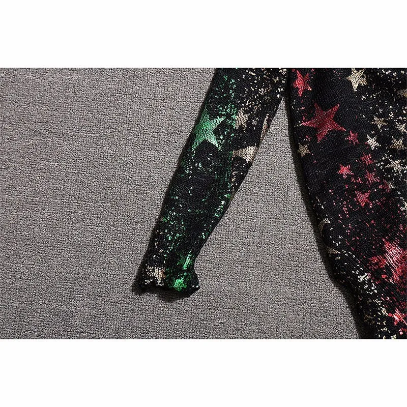 Женские костюмы на весну и осень винтажный вязаный свитер с блестками буквенным