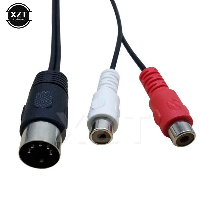Кабель с разъемом Din 5P папа на 2RCA мама штекер RCA P2 аудио адаптер 0 5 м 1