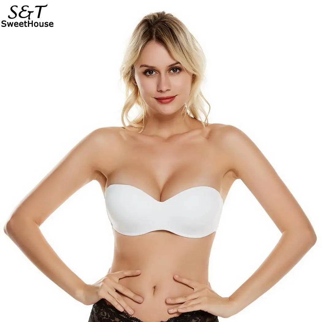 Женский Повседневный однотонный бюстгальтер без бретелек с застежкой на спине
