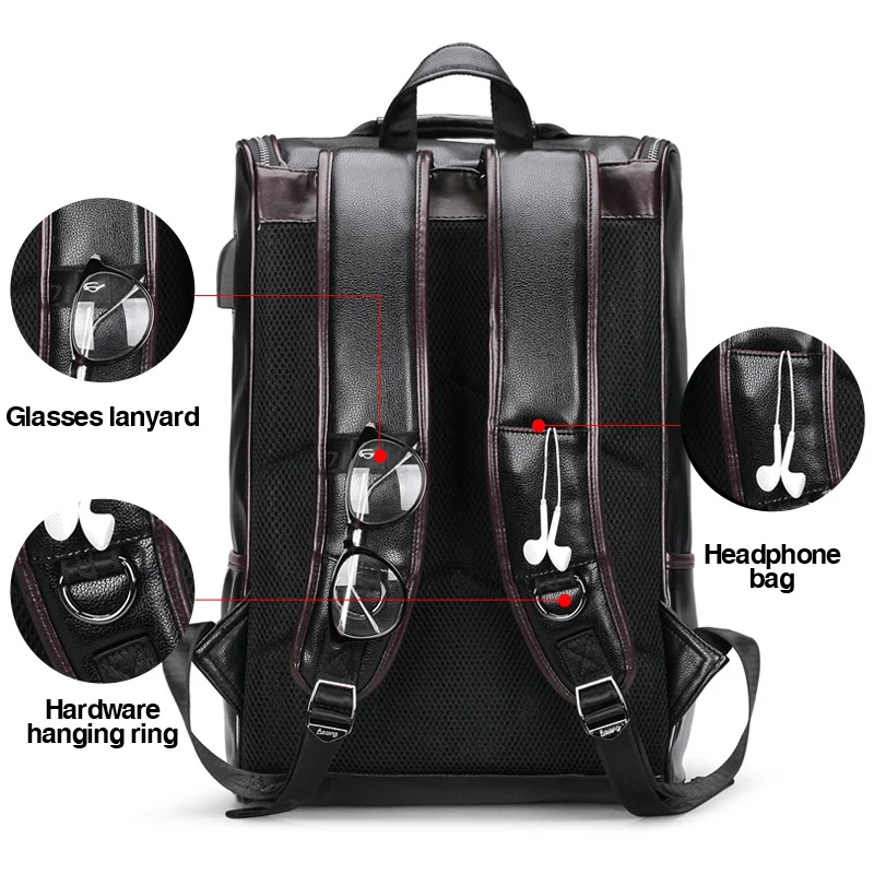 VELALISCIO кожаный рюкзак для ноутбука путешествий 15 дюймов водонепроницаемый USB