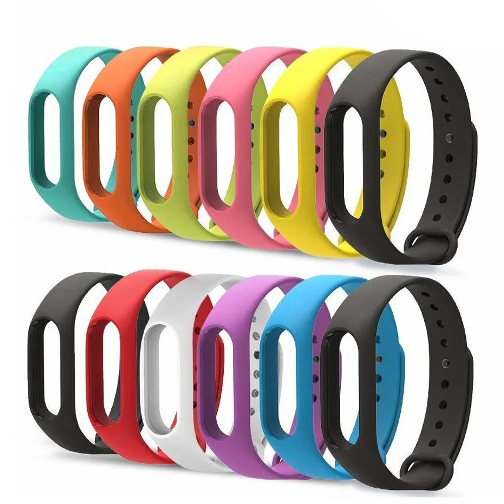 12 шт. силиконовый браслет сменный Браслет для Xiaomi MI Band 2 фитнес-браслет для Носимых устройств умные часы