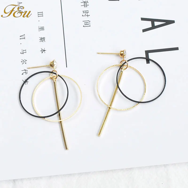 F & U золотистого и серебристого цвета женский браслет с геометрическим рисунком