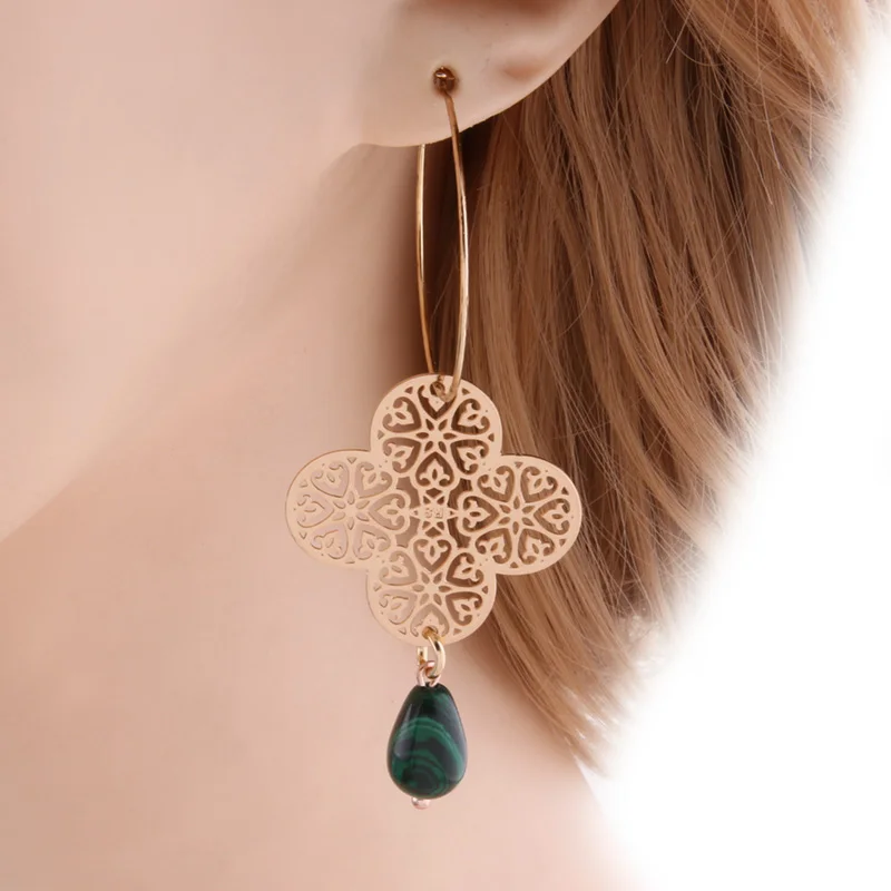 Серьги подвески NeeFu WoFu фирменные серьги с камнем очаровательные большие в виде