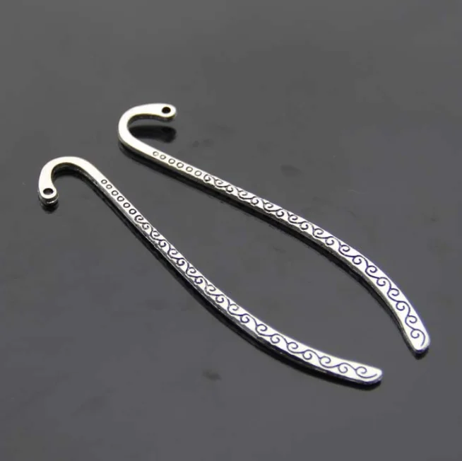

10 Pcs/set Vintage Personalized Tibetan Tone Plated Charms Lines Metal Bookmarks Antique Silver Gift For Reading Bookmarks