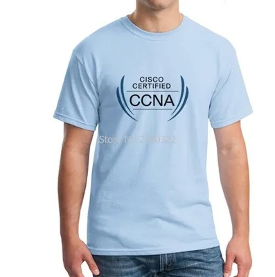 Новая летняя сертифицированная футболка Cisco CCNA, хлопковая Футболка с круглым вырезом и короткими рукавами