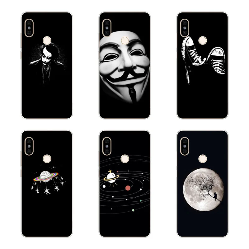 Xiaomi redmi Y2 случае кремния черный граффити живопись ТПУ Мягкая задняя крышка для