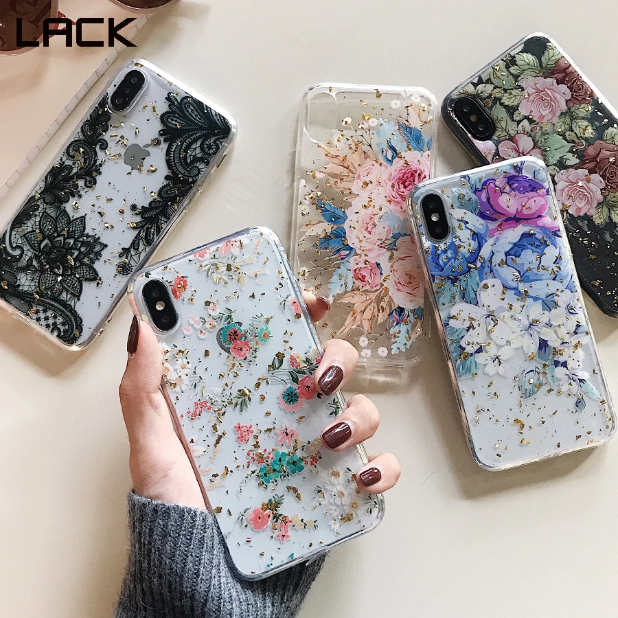 Модный мягкий чехол для iphone 6 6S 7 8 Plus X XS Max XR с цветочным кружевом|Чехлы-накладки| |