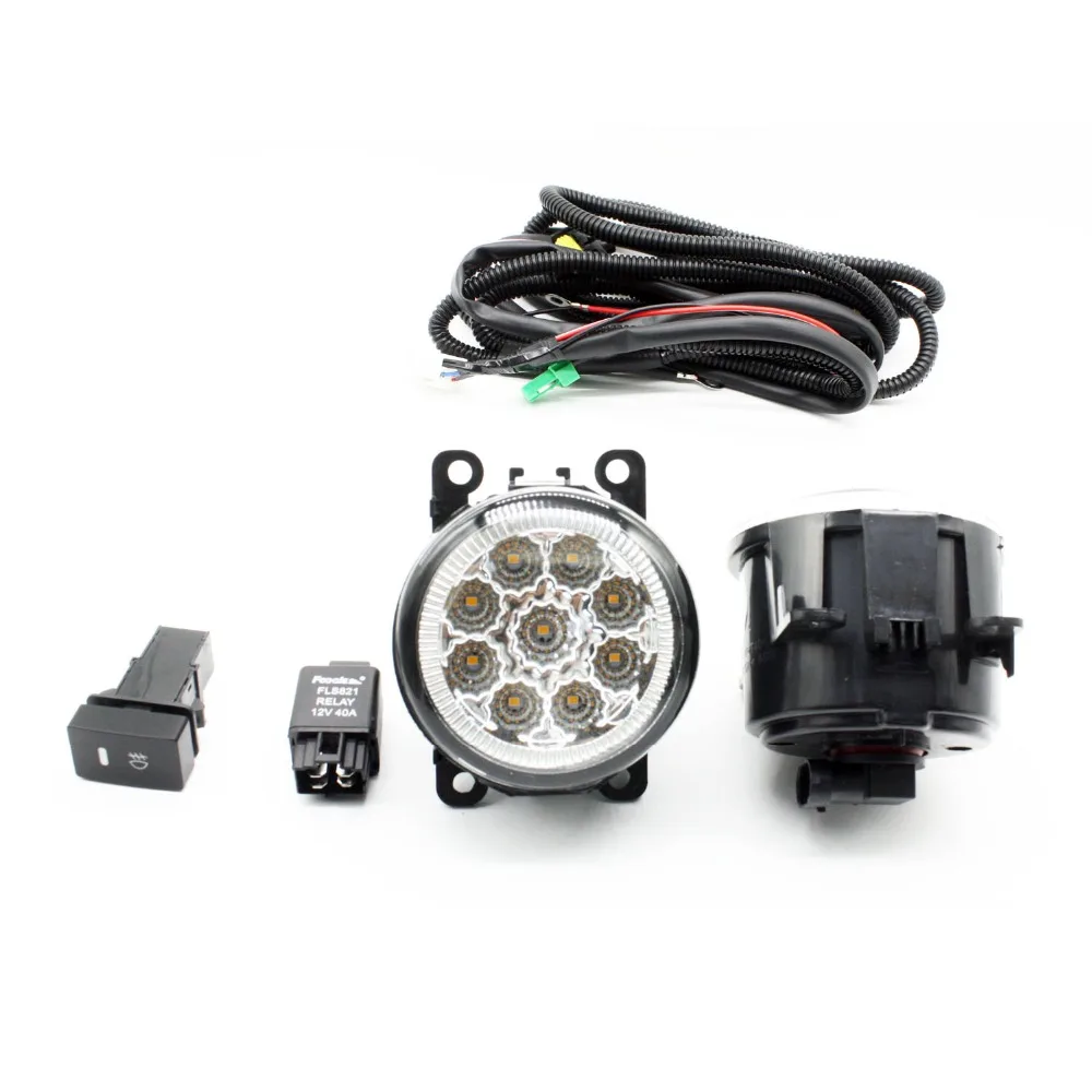 

H11 Wiring Harness Sockets Wire Connector Switch + 2 Fog Lights DRL Front Bumper LED Lamp Yellow For LAND ROVER FREELANDER 2 LR2