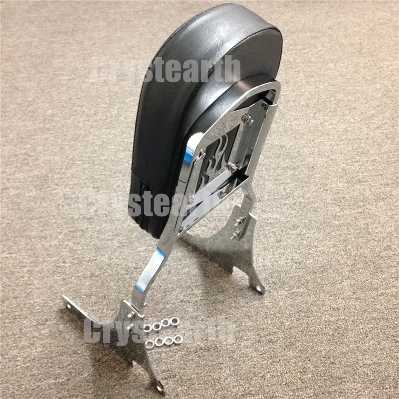 Хромированная мотоциклетная панель с пламенной спинкой и подушкой для Кавасаки