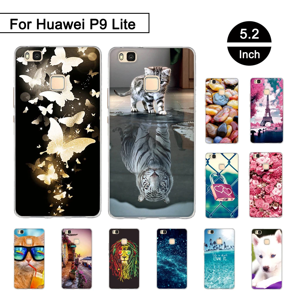 Чехол для Huawei P9 Lite чехол с милыми животными силиконовый мягкий из ТПУ 2016 P9Lite чехлы