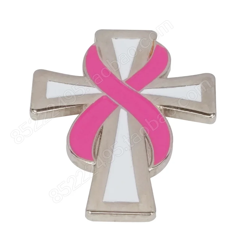 

Breast Cancer Awareness Cross Pink Ribbon Lapel Pins