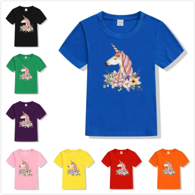 

Summer Children's Dabbing Unicorn Kawaii Funny Printing Tees Tshirts Baby Boy Girl Short Sleeve T-shirts Kids Cotton Casual Tops