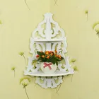 Винтажная деревянная настенная стойка, декоративный угловой Стеллаж с цветочным рисунком, для цветочных горшков, полка для хранения, органайзер для мелочей