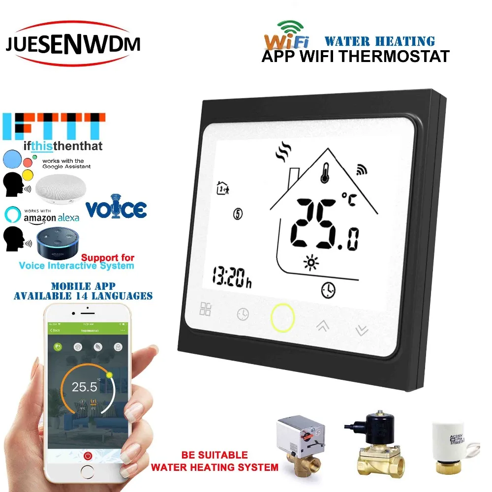 AC95 ~ 250V голосовое взаимодействие водяного радиатора отопления пола термостат WI FI
