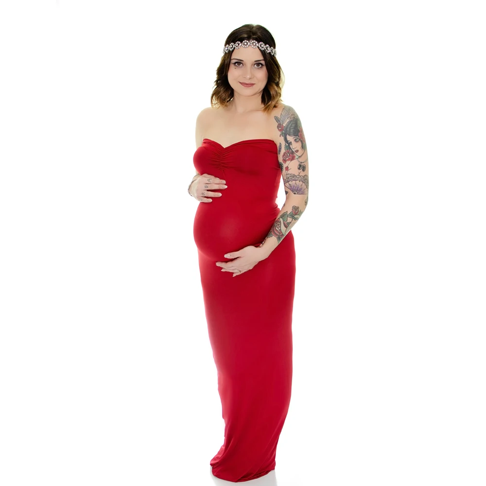 Red Wine Dress Новинка, платья макси для беременных, Одежда для беременных, блестящий пояс, Одежда для беременных, длинное платье, фотография беременной женщины, реквизит - Цвет: Red Wine Dress