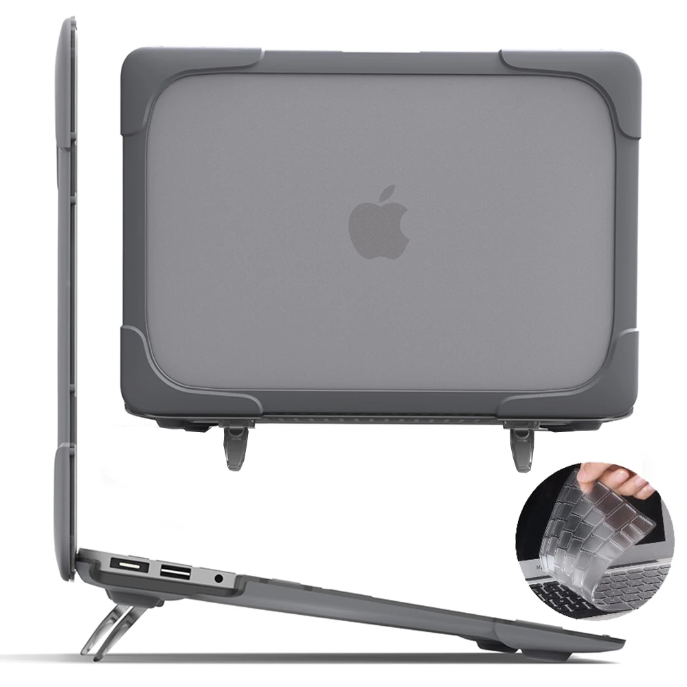 Складная подставка ударопрочный жесткий чехол для ноутбука Macbook Air Pro Retina 11 12 13 15 3