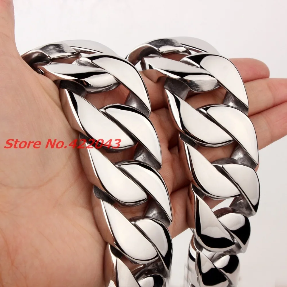 24/31mm Heavy Gift Fashion Jewelry 316L Stainless Steel Silver Curb Cuban Chain Men's Necklace Not Fade Highly Polished 24"/28"