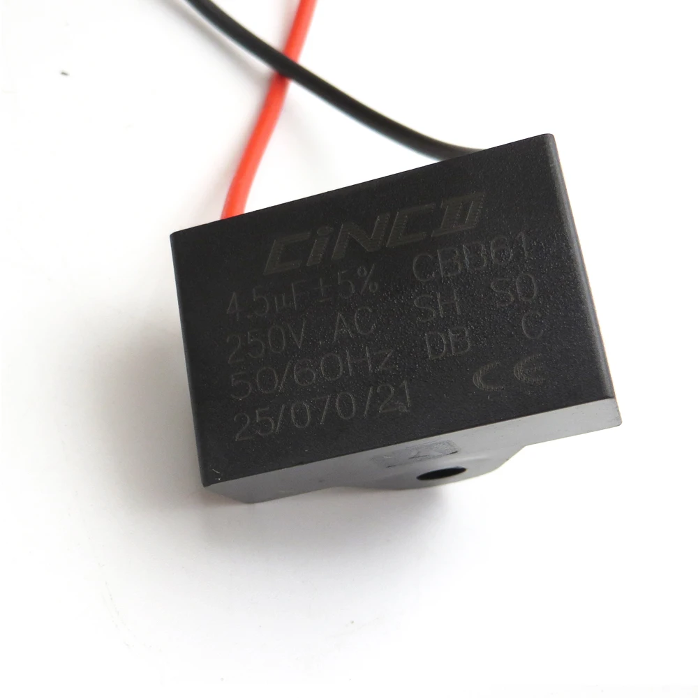 Электрический конденсатор двигателя CBB61 4 5 мкФ 250 220 V 2 провода скоростной