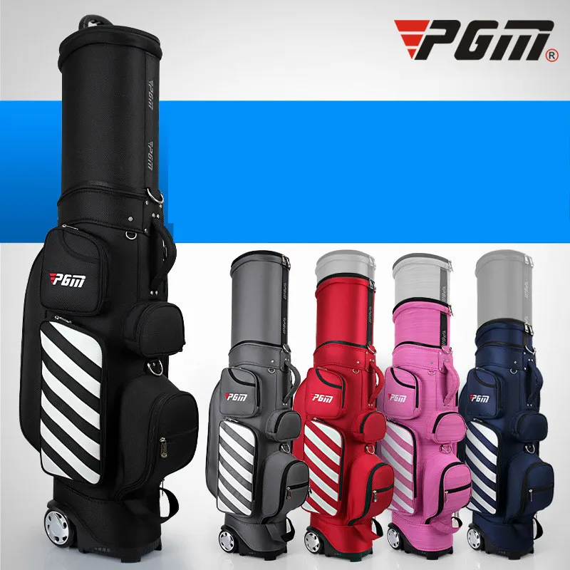 baratas PGM Saco De Golfe Saco De Grande Capacidade Portátil Retrátil Airbag Com Polia E Casca Dura Bola Cap QB041