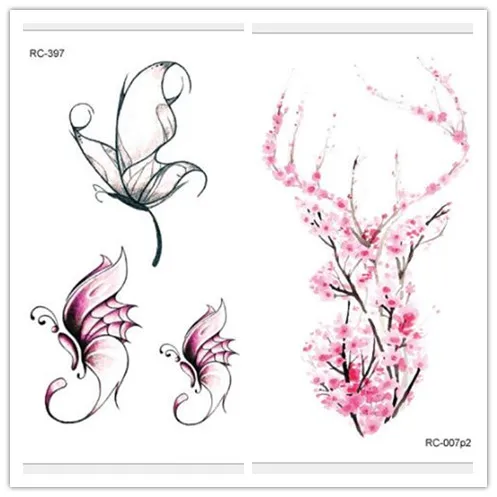 50pack/lot Designer Painting Flowers Latus Butterfly Body Waterproof Temporary Tattoos Sticker Party Costume Decorative | Дом и сад