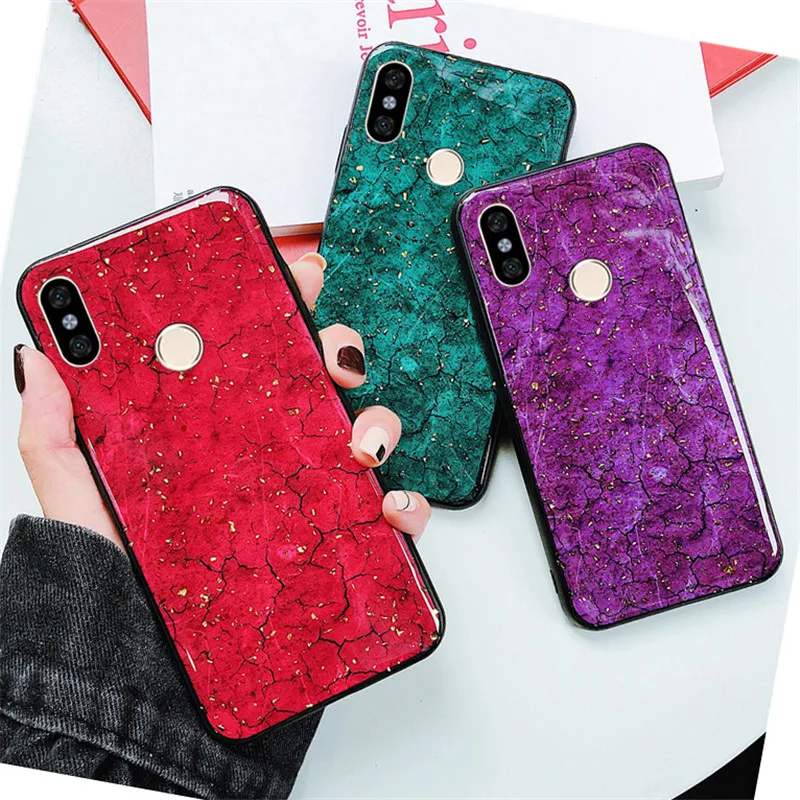 Мягкий чехол из эпоксидного силикона с золотой фольгой и мрамором для телефона
