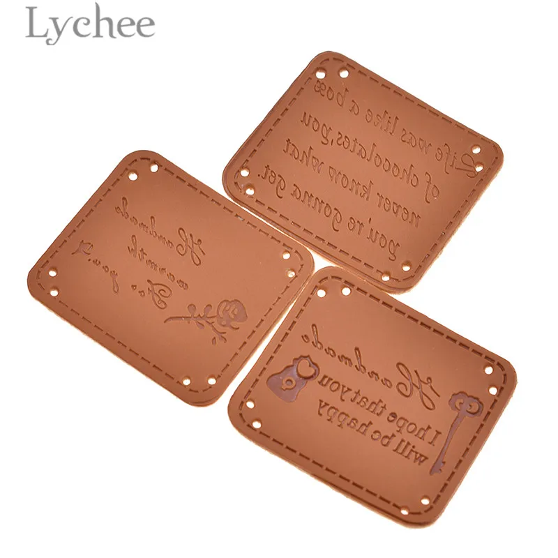 Lychee Life 20 шт. винтажные этикетки ручной работы из искусственной кожи коричневые