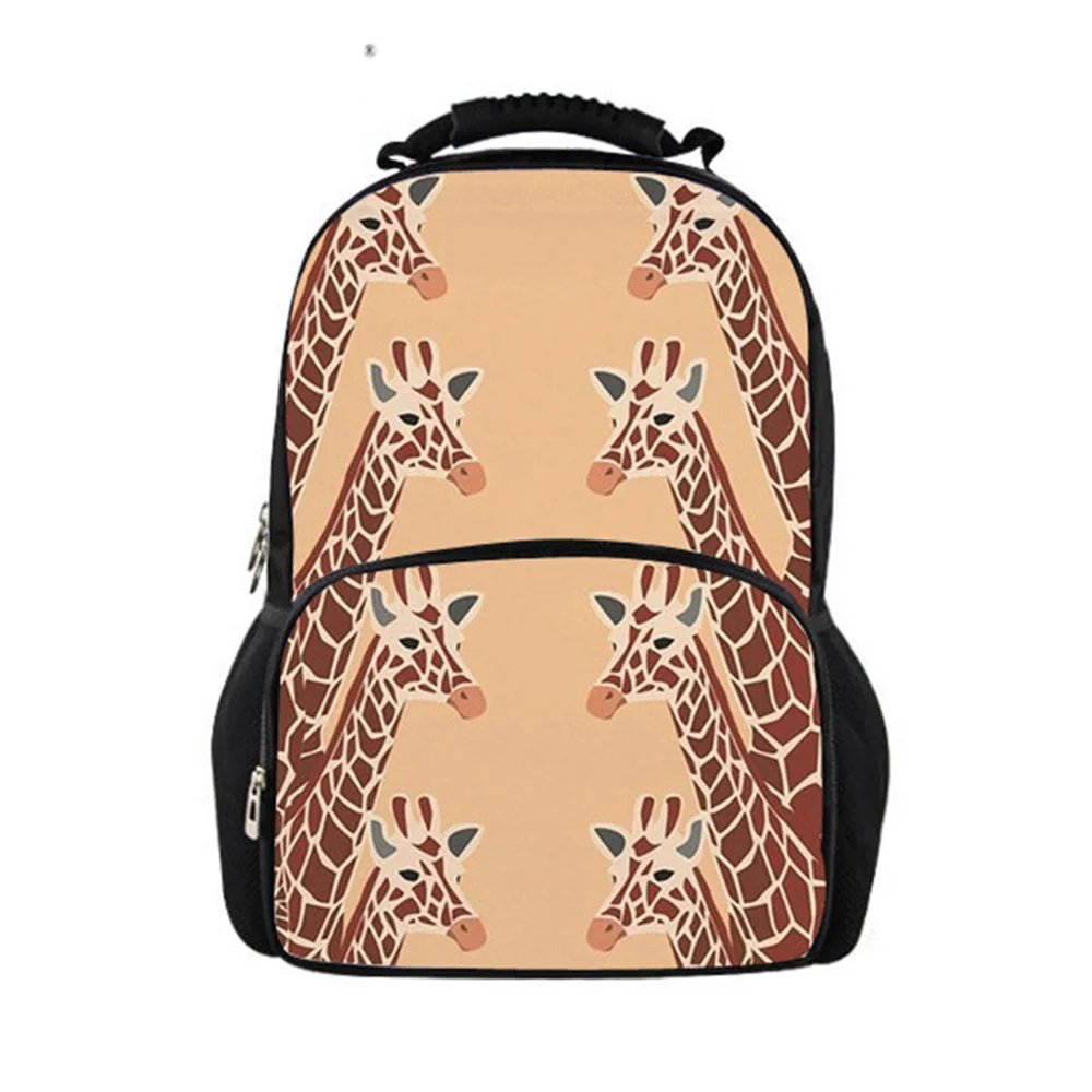 

Школьные ранцы для девочек-подростков, индивидуальные рюкзаки с принтом жирафа, кенгуру, животного, сумки для учебников для учеников младши...