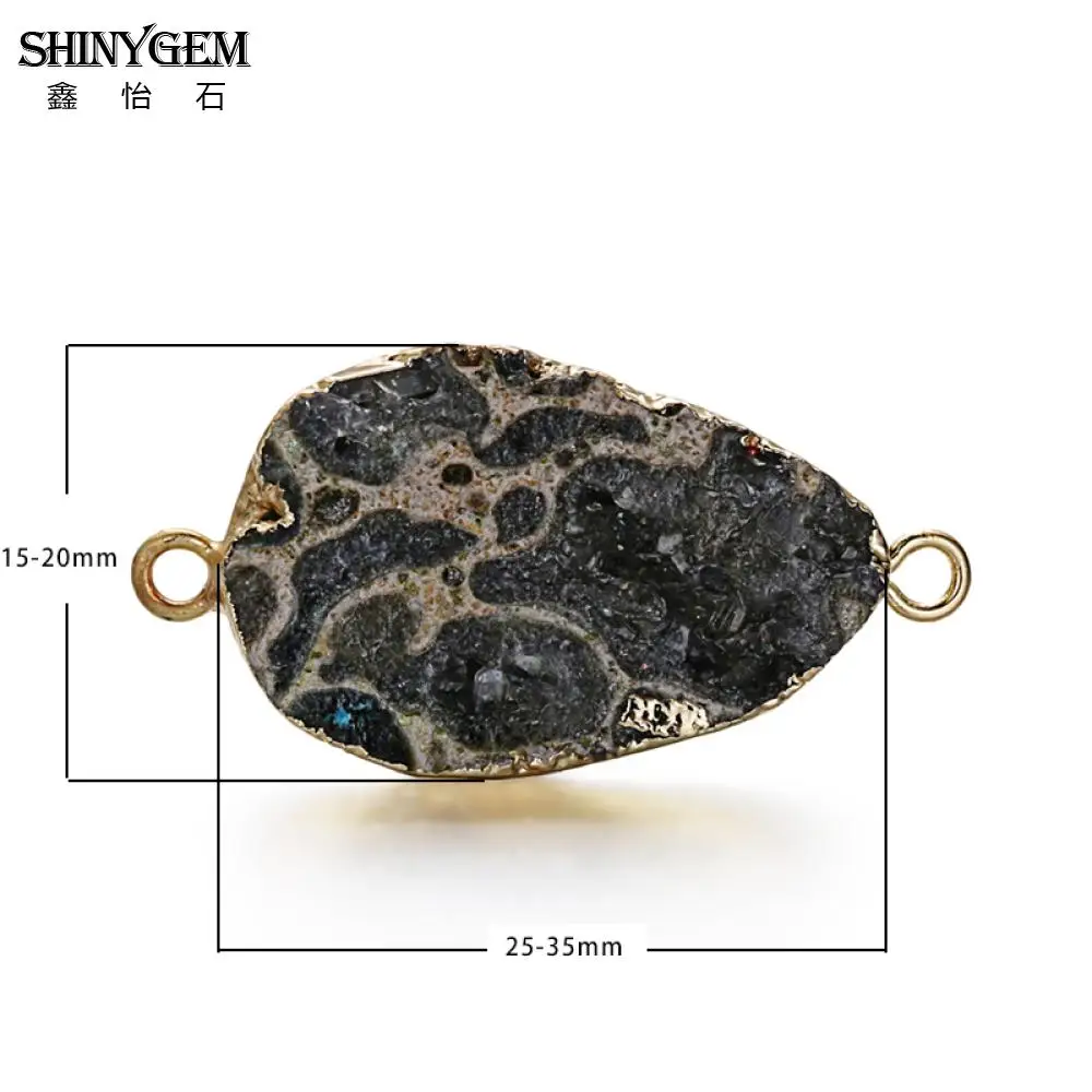 ShinyGem капли воды натуральный камень шармы соединители высокое качество Золотое
